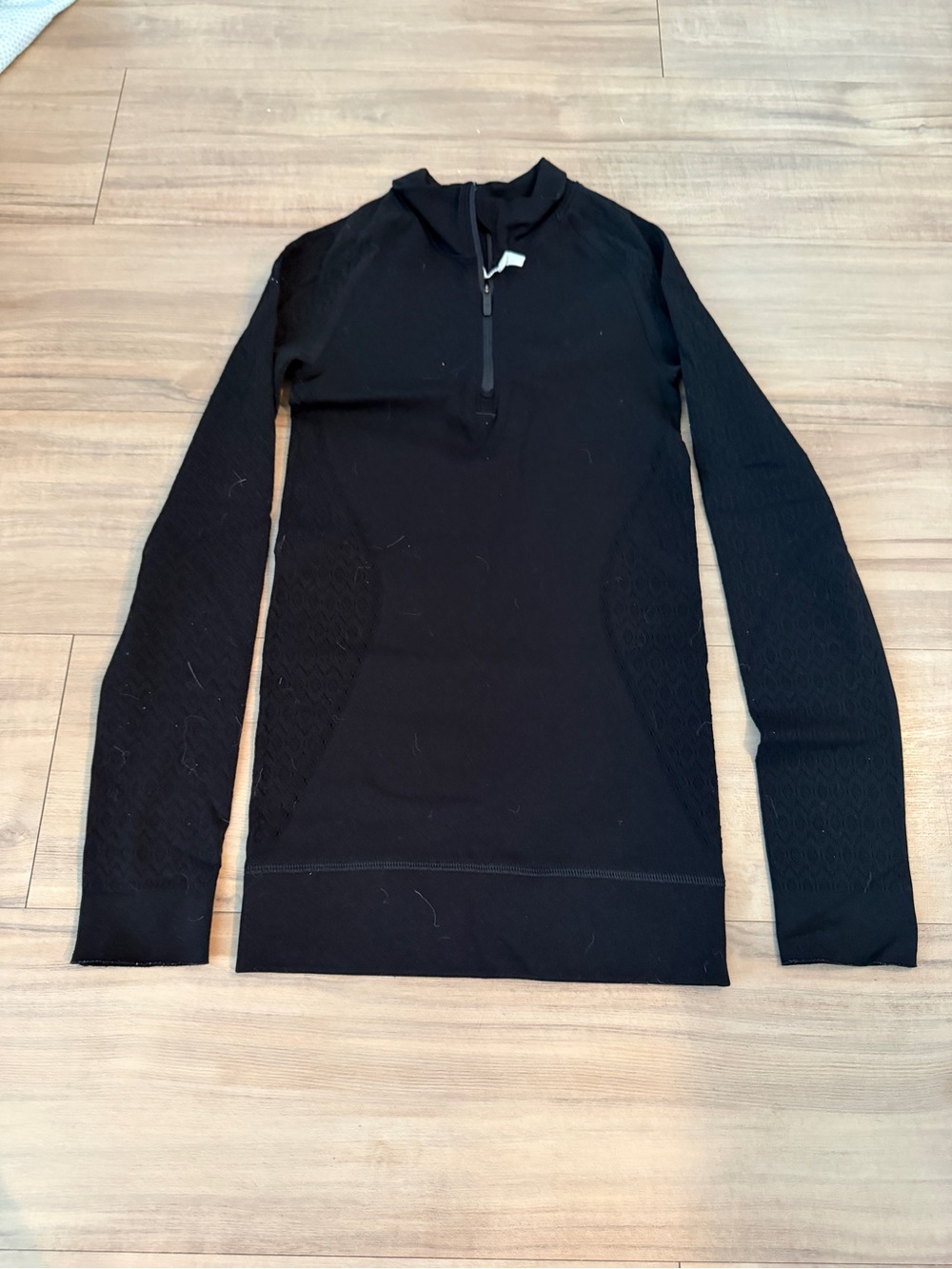 lululemon athletica Black Long-Sleeve Muscle Tee with Half Zip